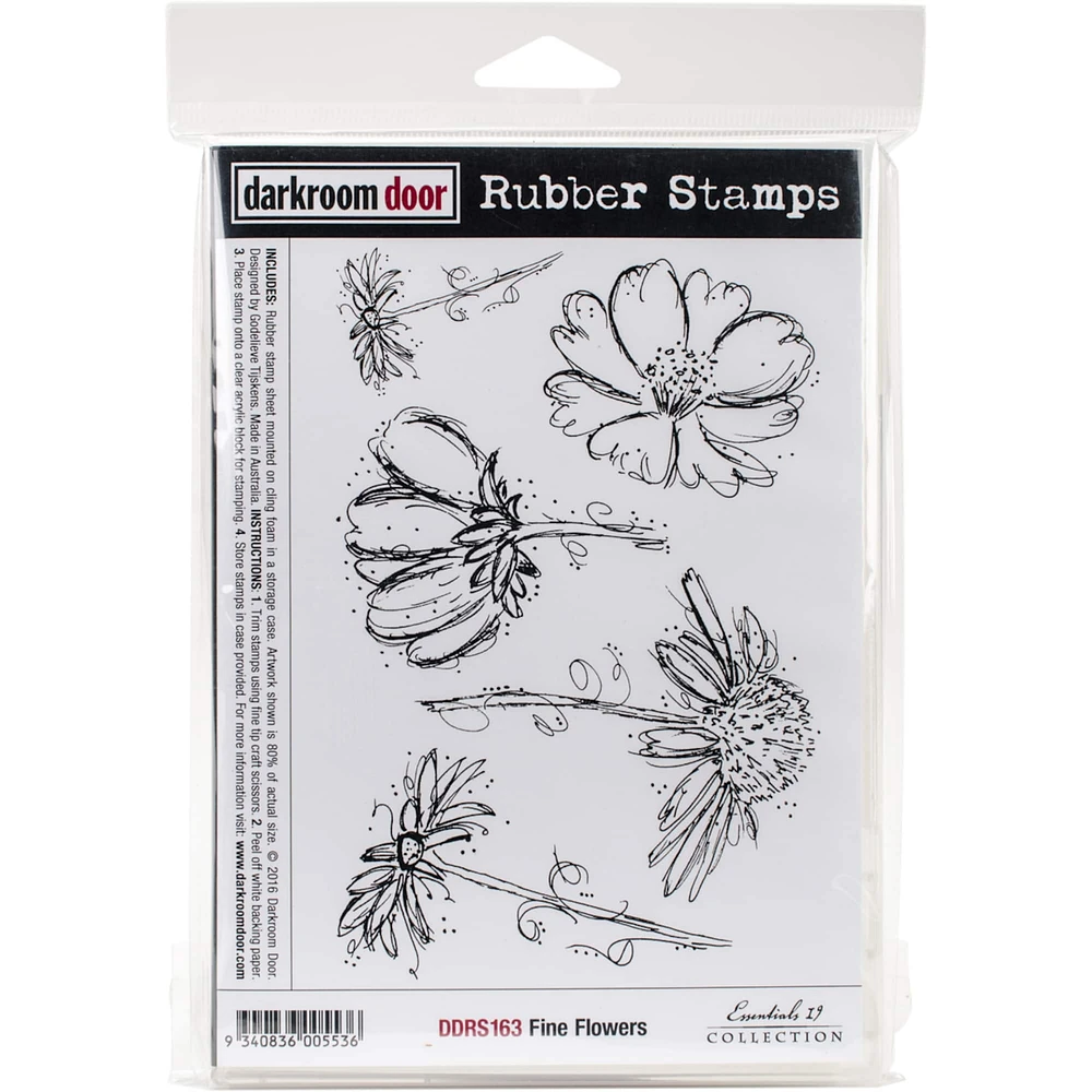 Darkroom Door Fine Flowers Rubber Cling Stamp