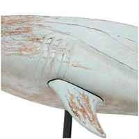 38.5" Distressed Polystone Coastal Whale Shark Décor