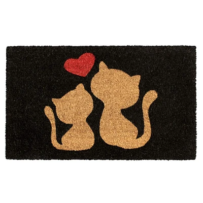 RugSmith Red Cats Love Machine Tufted Doormat