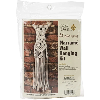 Solid Oak Make-ramé™ Celtic Braids Mini Macramé Wall Hanging Kit