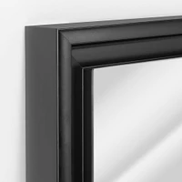 Head West® Glossy Black Rectangular Edge-to-Edge Float Framed Accent Wall Mirror