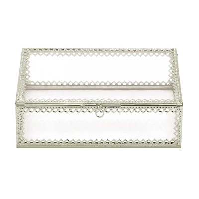 3" Silver Trim Glass Box