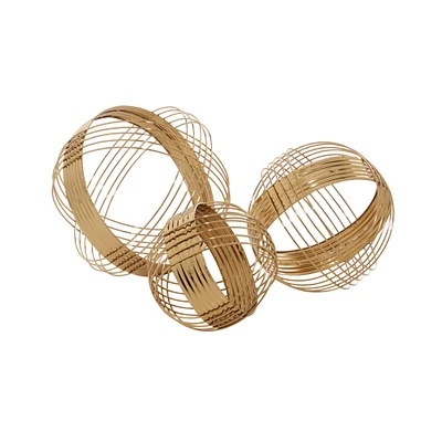 CosmoLiving by Cosmopolitan Gold Metal Decorative Orb Set