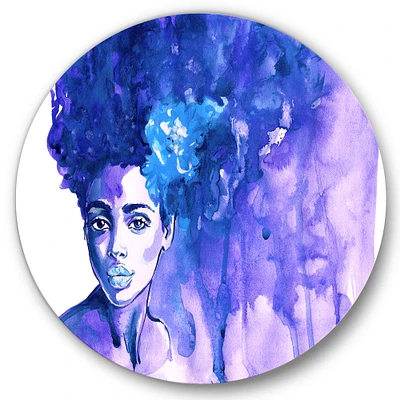 Designart - Glorious Blue Portrait of African American Woman