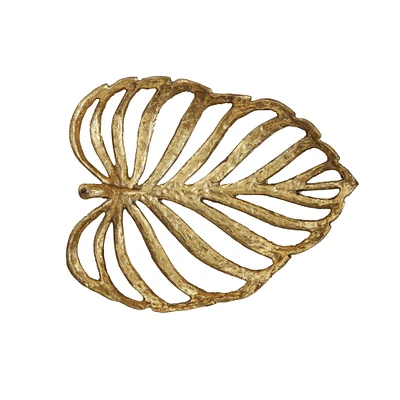 12'' Decorative Gold Cast Iron Leaf