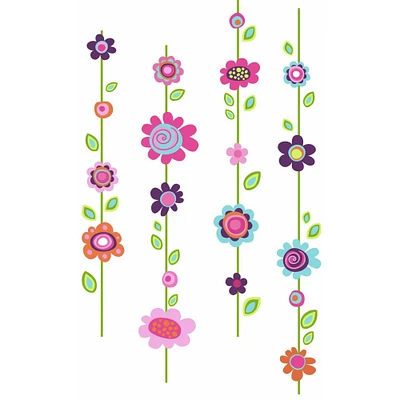 RoomMates Flower Stripe Peel & Stick Giant Wall Decals