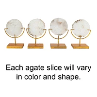 Natural Agate Decor On Stand (Each One Will Vary)