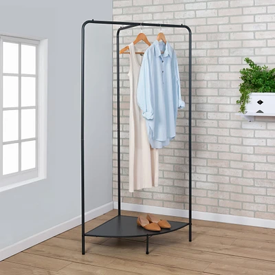 Honey Can Do 5.5ft. Freestanding Corner Garment Rack with Shoe Storage