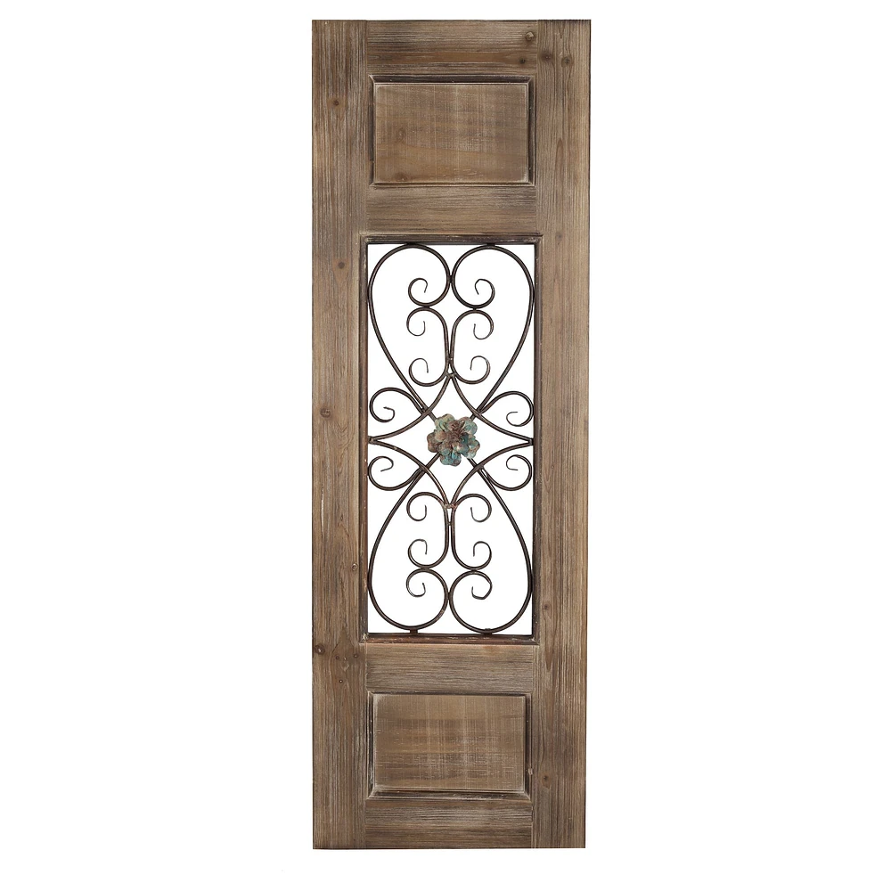 Hastings Home 50" Metal & Wood Door Panel Wall Décor