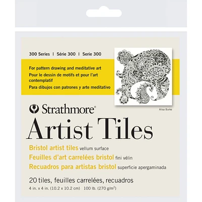 Strathmore® 300 Series Bristol Vellum Artist Tiles, 4" x 4"