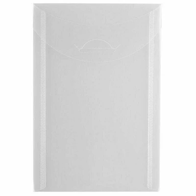 JAM Paper 4.13" x 6" Clear Plastic Tuck Flap Open End Envelopes, 24ct.