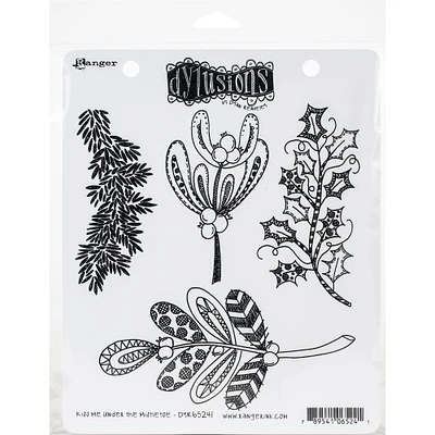 Dyan Reaveley's Dylusions Kiss Me Under The Mistletoe Cling Stamp Set