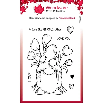 Woodware Singles Love Gnome Clear Stamps