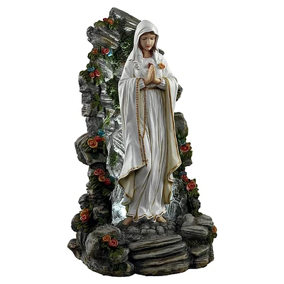 Design Toscano 19" LED Lit Blessed Virgin Mary Garden Grotto Sculpture