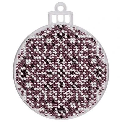 Wonderland Crafts Purple Fair Isle Ball Ornament Bead Embroidery on Plastic Kit