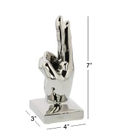 CosmoLiving by Cosmopolitan Silver Hand Sculpture Set