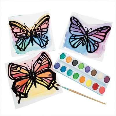 S&S® Worldwide Watercolor Velvet Art Butterfly, 30ct.