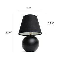 Simple Designs Mini Ceramic Globe Table Lamp