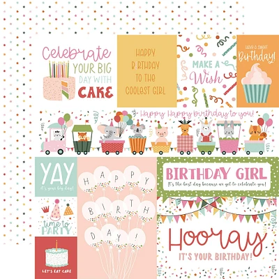 Echo Park™ Paper Co. A Birthday Wish Girl 12" x 12" Multi Journaling Cards Double-Sided Cardstock, 25 Sheets