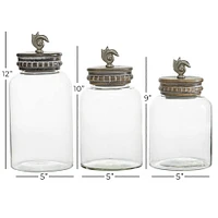 Clear Glass Decorative Jar Set