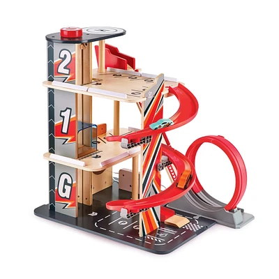 Hape Gearhead Stunt Garage Wooden High-Rise Car Parking Lot