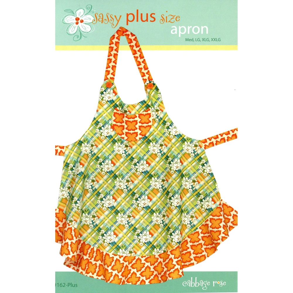 Cabbage Rose Sassy Plus Size Apron Pattern