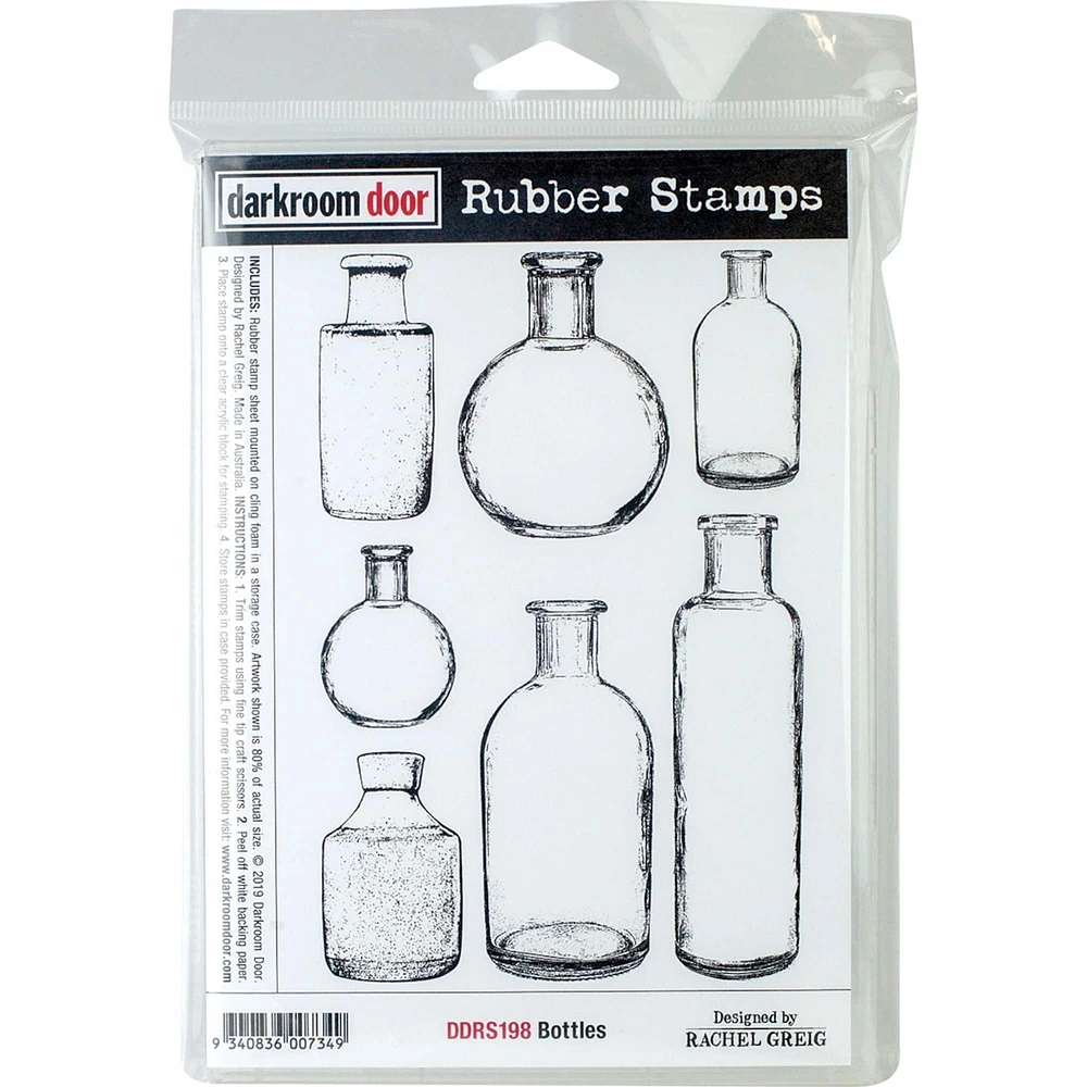 Darkroom Door Rubber Stamps Bottles Cling Stamp Set