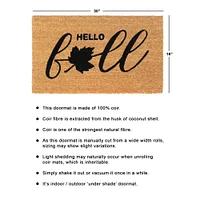 RugSmith Black Hello Fall Machine Tufted Doormat