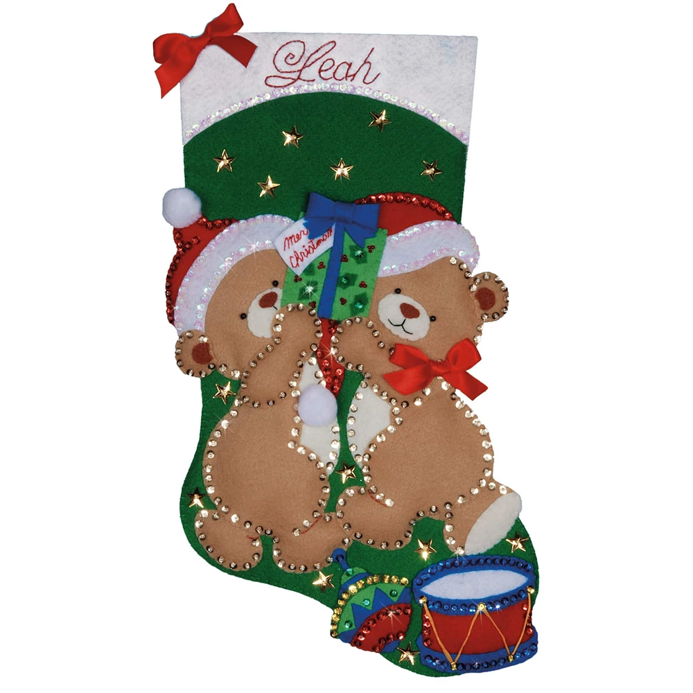 Design Works™ Teddy Bear Fun Felt Stocking Applique Kit