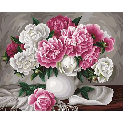Crafting Spark Peonies Zhanna Kogai Painting by Numbers Kit