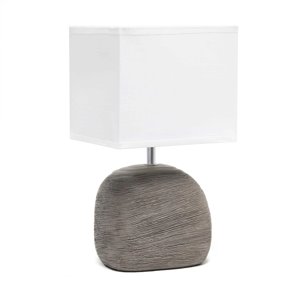 Simple Designs 12.5" Bedrock Ceramic Table Lamp