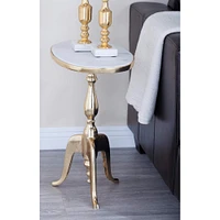 22'' Gold Stone Traditional Accent Table