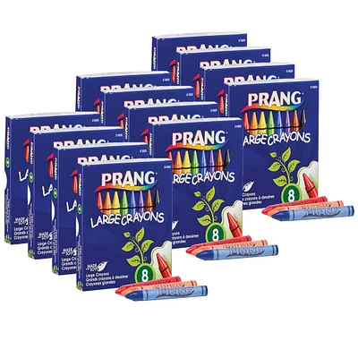 Prang® Large Crayons, 12 Packs of 8