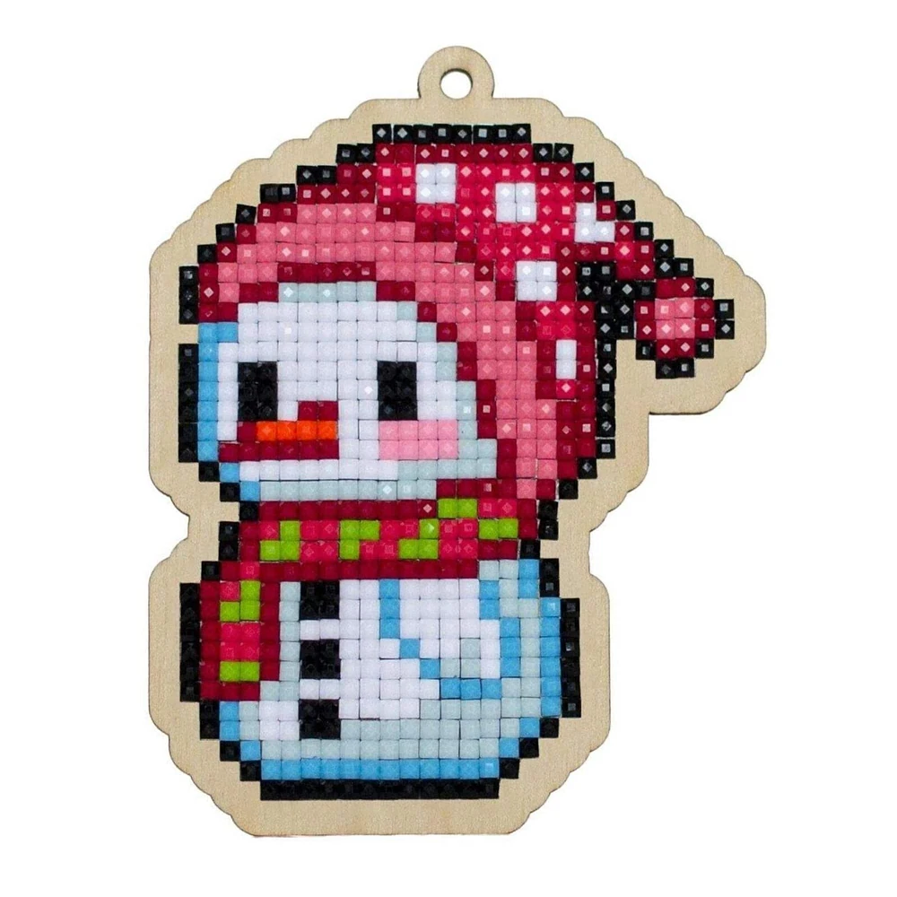 Wizardi Diamond Painting Ornament Kit Little Snowman