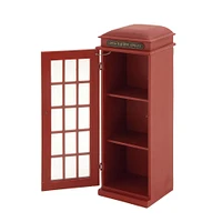 30" Red Wooden Telephone Booth CD Holder