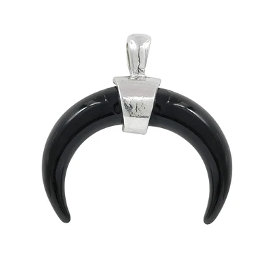 12 Pack: Black Curved Horn Pendant by Bead Landing™