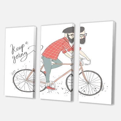 Designart - Hipster Man On A Bicycle