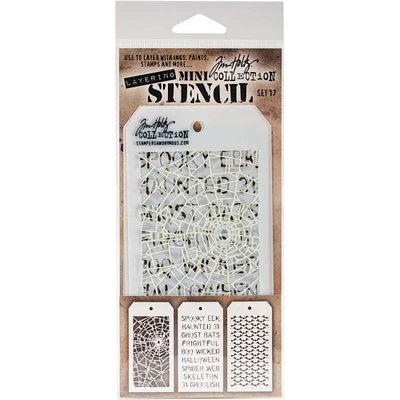 Stampers Anonymous Tim Holtz® Mini #17 Layering Stencil Set