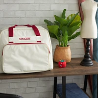 SINGER® Cream & Red Sewing Machine Carry Case