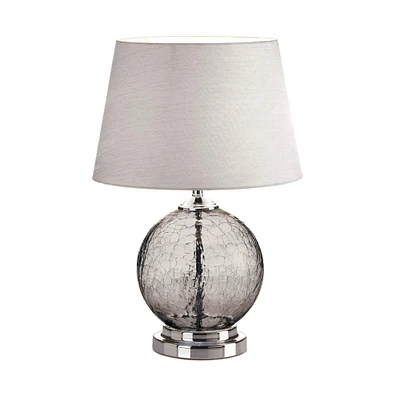 19.25" Gray Cracked Glass Table Lamp