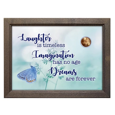 Laughter, Imagination, Dreams With Butterfly Coin in 5" x 7" Frame
