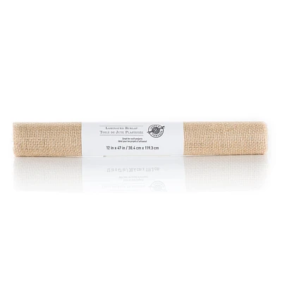 Natural Laminated Burlap Fabric Roll by Loops & Threads® 