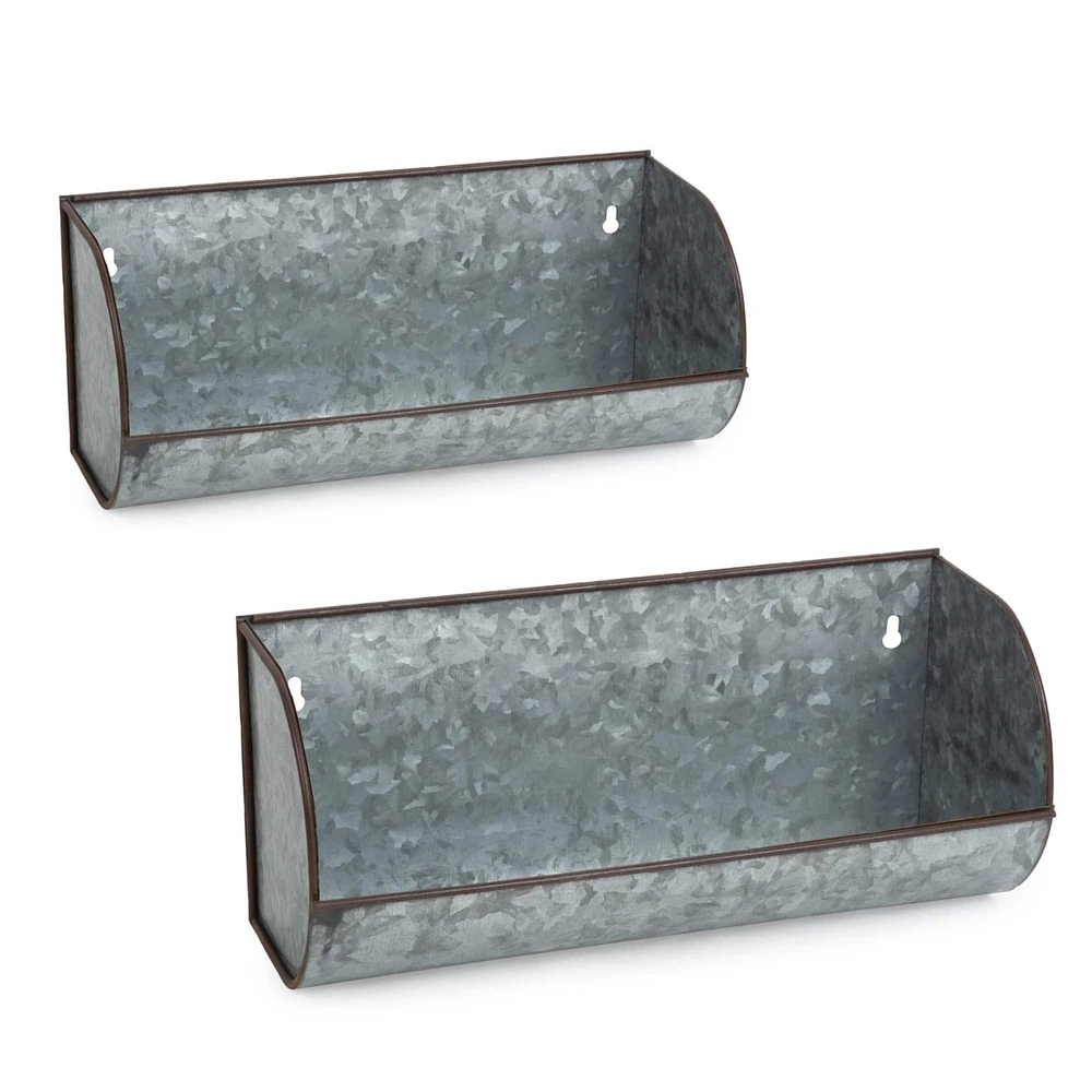 DII® Galvanized Metal Farmhouse Shelves, 2ct.