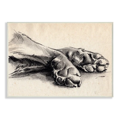 Stupell Industries Dog Paw Charcoal Design Wall Plaque