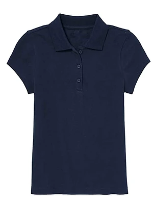 Galaxy by Harvic Short Sleeve Stretch Girl’s Pique Polo Shirt