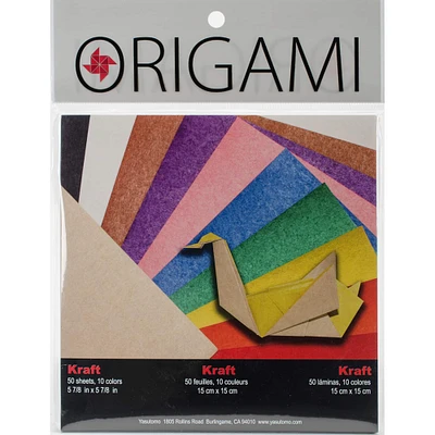 Yasutomo Fold' Ems® 5.875" Bright Double-Sided Origami Kraft Paper, 50 Sheets