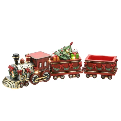 16" Lighted Holiday Train Decoration