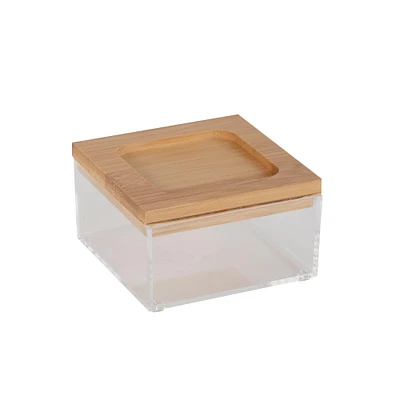 Simplify Bamboo Lid Square Clear Organizer