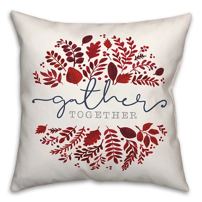 Gather Together Leaves Autumn Throw Pillow