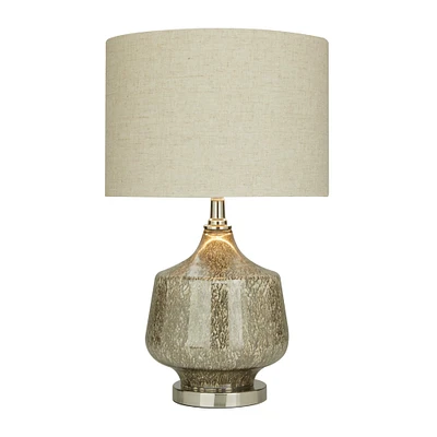 Champagne Linen Transitional Table Lamp, 21" x 13" x 13"